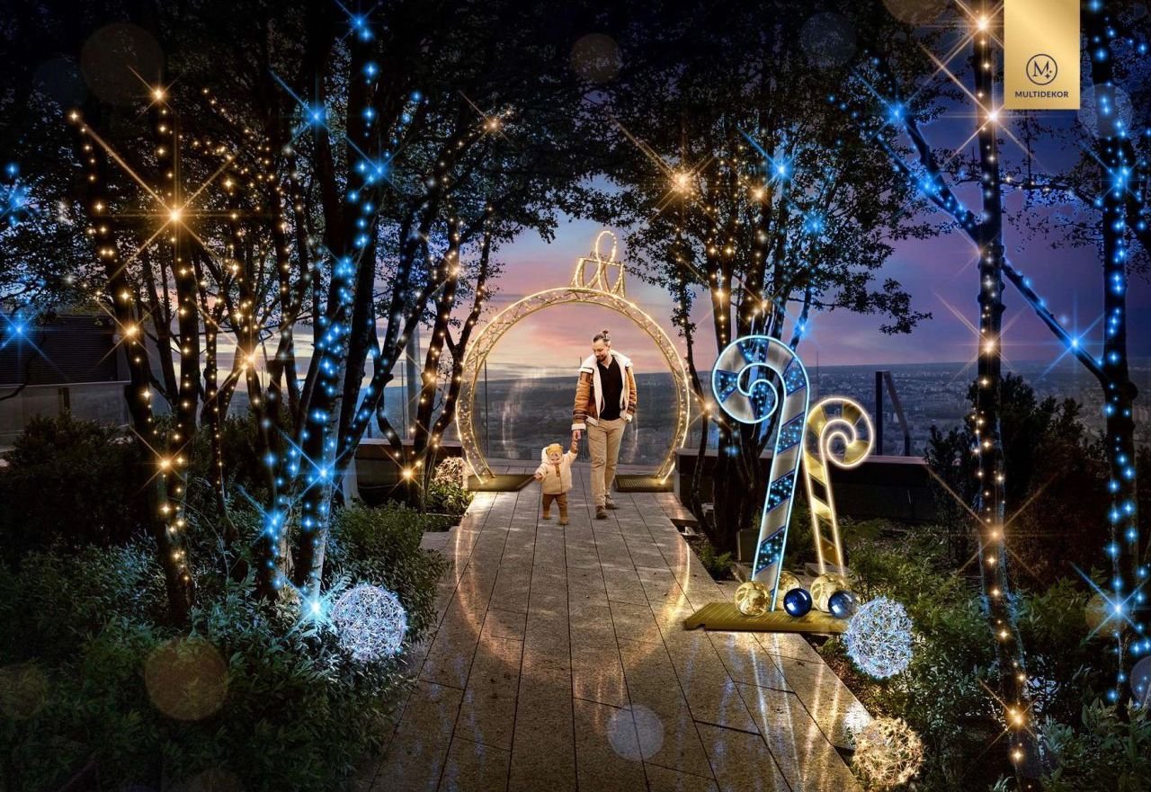 рождественская ярмарка на вершине небоскрёба Varso Tower в Варшаве