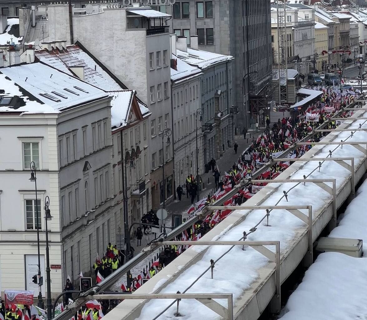 Протест фермеров в Варшаве