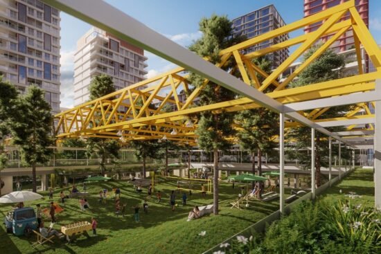 новый парк в Варшаве